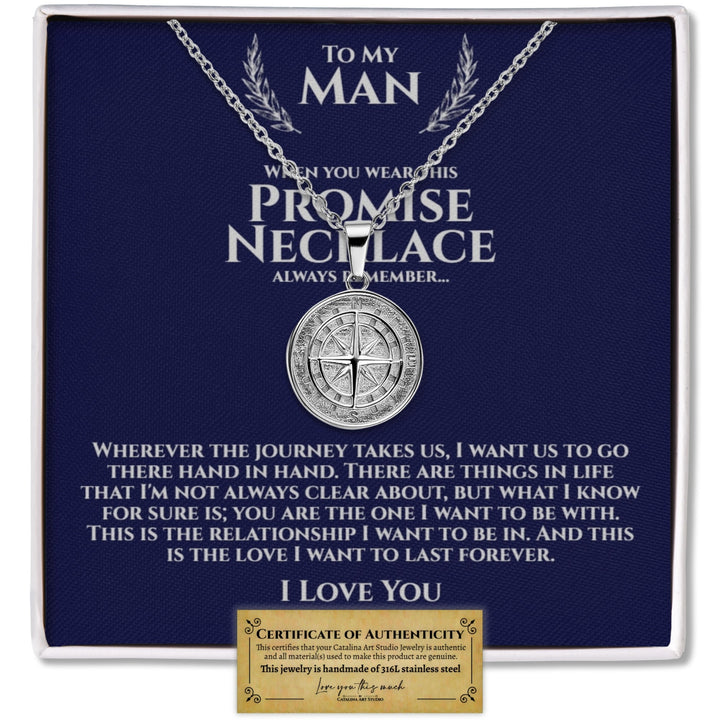 To My Man "Our Journey" Compass Necklace - Love You This Much